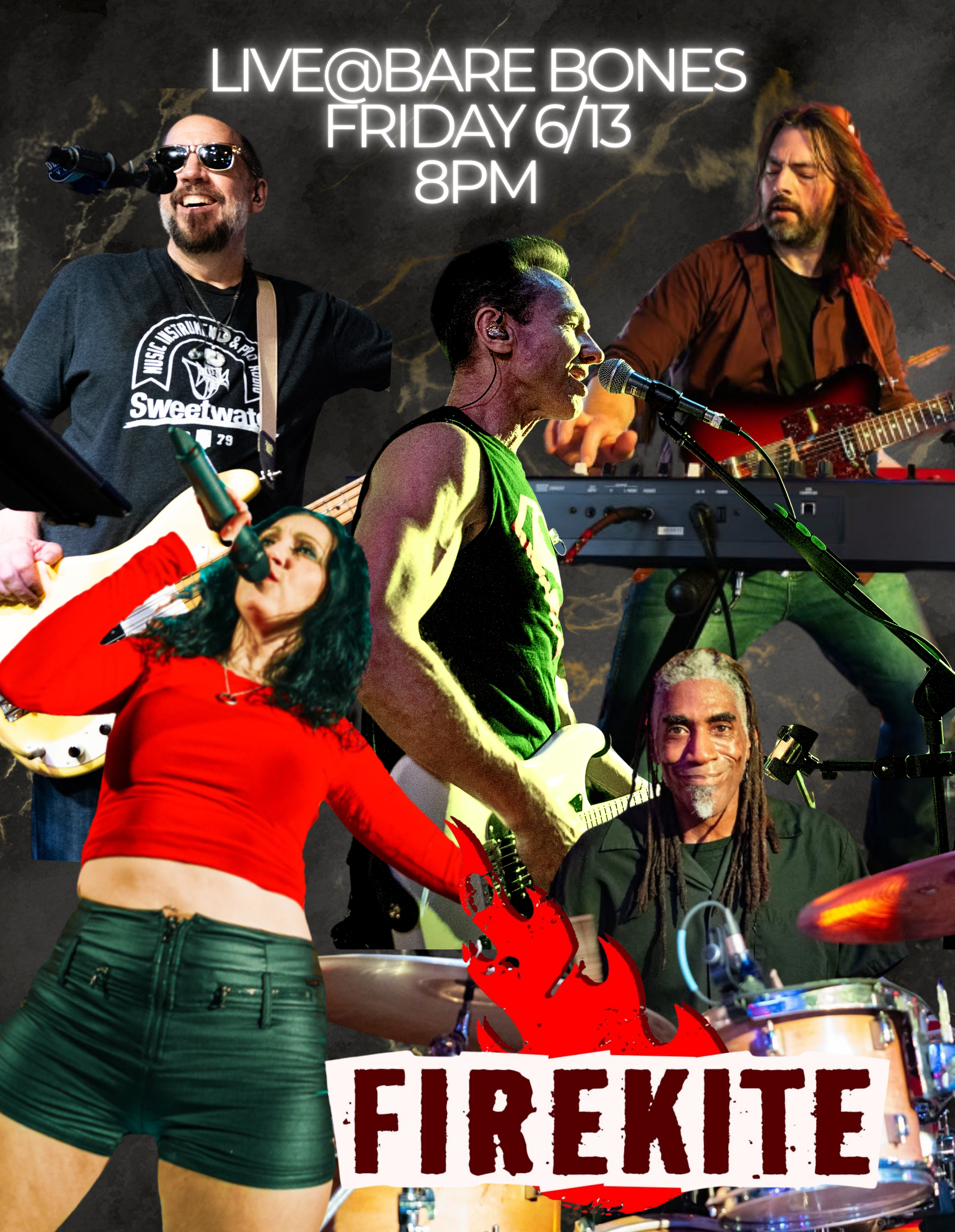 FireKite live at Bare Bones gig poster
