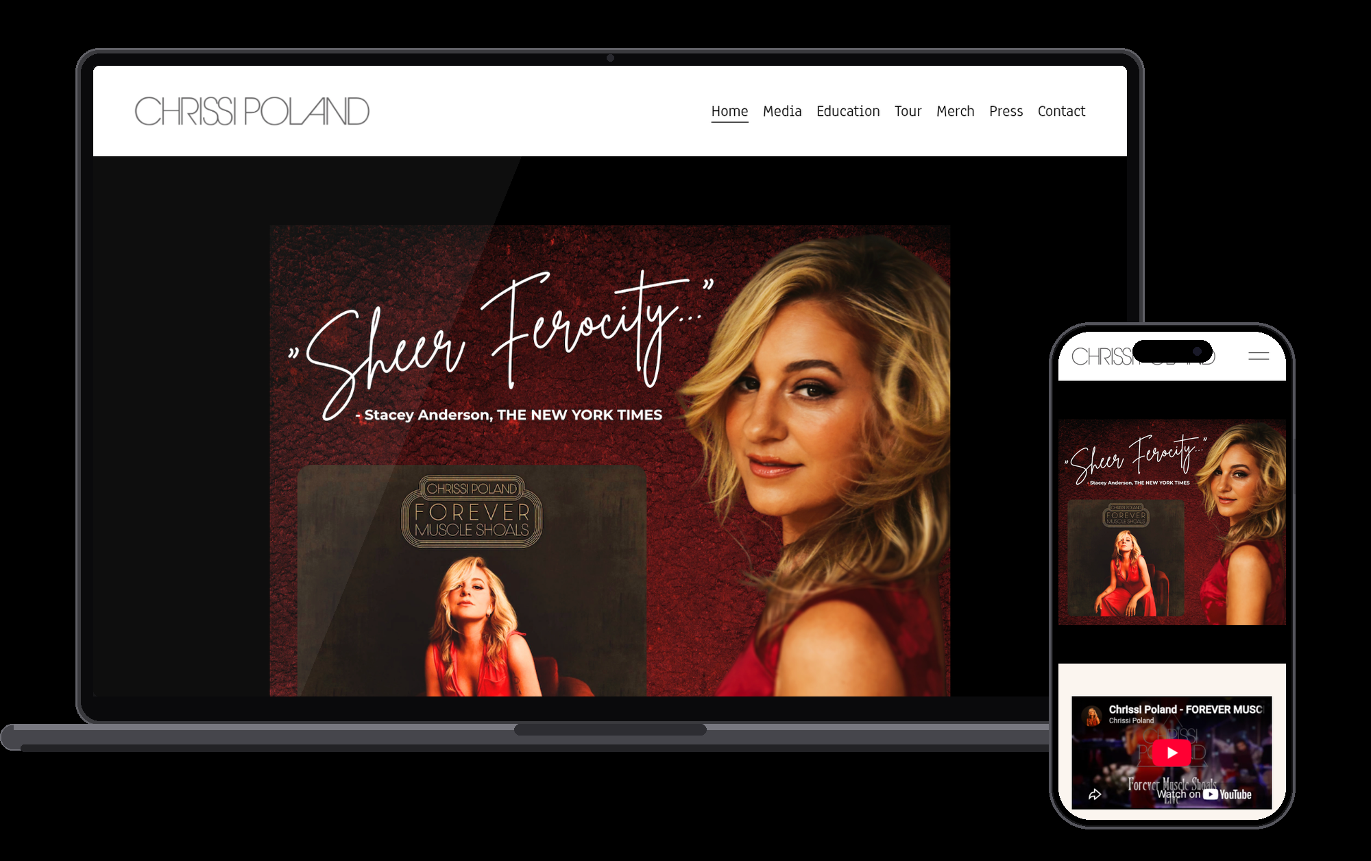 Chrissi Poland website on laptop and phone by Allure22